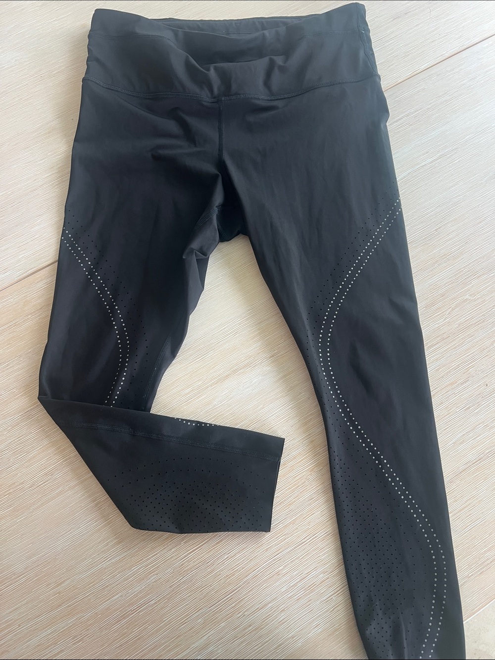 Athleta Black Laser-Cut Performance Leggings